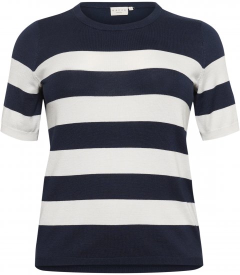 Kaffe Curve Lizzy streepd Trui Midnight/Chalk streep - T-shirts - 