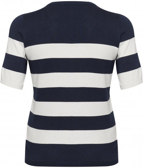Kaffe Curve Lizzy streepd Trui Midnight/Chalk streep - T-shirts - 