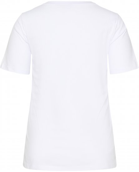 Kaffe Curve June T-shirt Wit - Bedrukte T-shirts voor dames - 