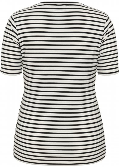 Kaffe Curve Lia Flower T-Shirt Chalk/Deep Black - T-shirts - 