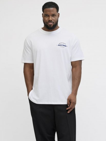 Jack & Jones Brandon T-Shirt White - T-shirts - Grote Maten T-shirts Heren