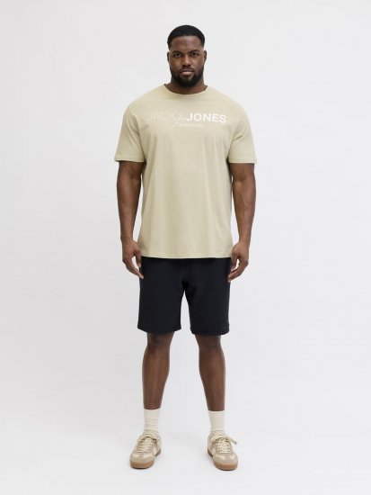 Jack & Jones Blaneo Short Sleeve T-shirt Beige - T-shirts - Grote Maten T-shirts Heren