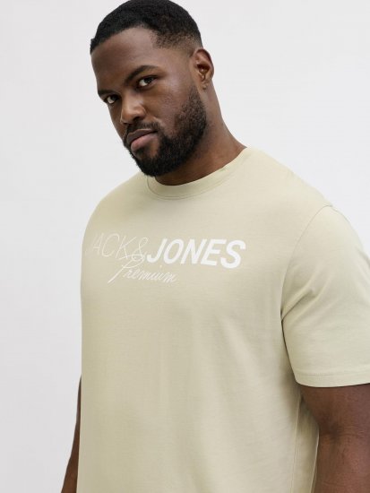 Jack & Jones Blaneo Short Sleeve T-shirt Beige - T-shirts - Grote Maten T-shirts Heren
