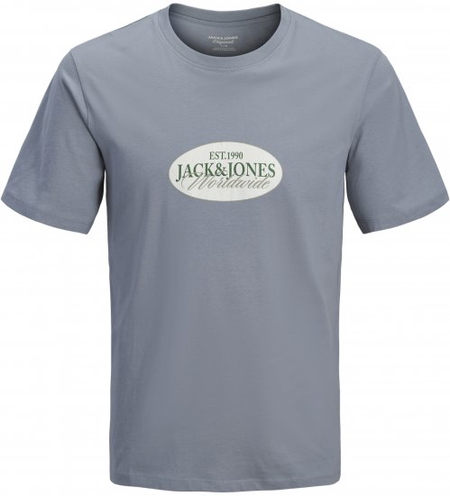 Jack & Jones Catskills Worldwide T-shirt Blauw - T-shirts - Grote Maten T-shirts Heren