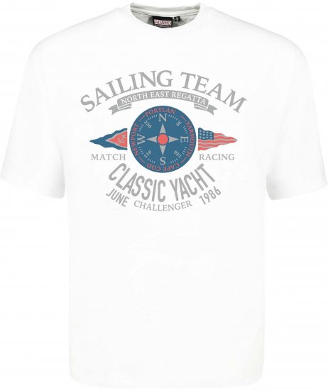Adamo Sailing Comfort Fit T-Shirt White - T-shirts met opdruk - T-shirts met opdruk grote maten