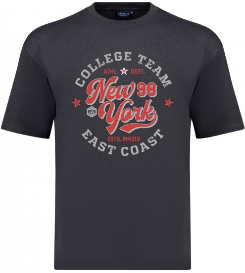 Adamo Motivshirt Comfort Fit College Anthracite - T-shirts met opdruk - T-shirts met opdruk grote maten