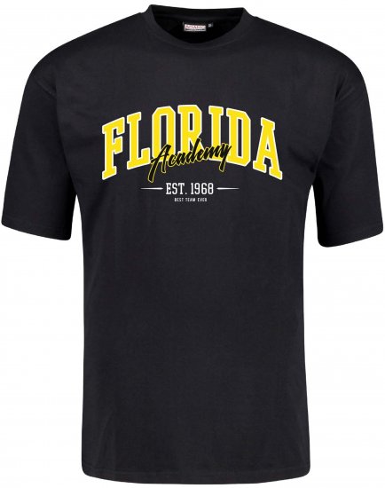 Adamo Florida Comfort Fit T-Shirt Black - T-shirts met opdruk - T-shirts met opdruk grote maten