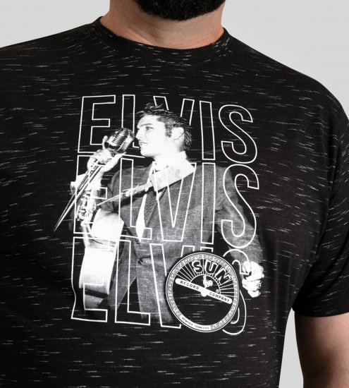 D555 Official Elvis Presley Printed T-Shirt Black - T-shirts met opdruk - T-shirts met opdruk grote maten