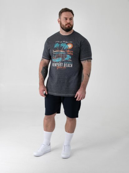 D555 Moyles Newport Beach Woody Car Printed T-Shirt Navy Twist - T-shirts met opdruk - T-shirts met opdruk grote maten