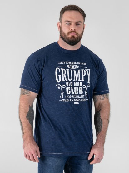 D555 Cooper Grumpy Old Man Printed T-Shirt Navy - T-shirts met opdruk - T-shirts met opdruk grote maten