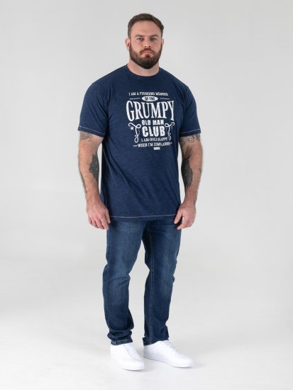 D555 Cooper Grumpy Old Man Printed T-Shirt Navy - T-shirts met opdruk - T-shirts met opdruk grote maten