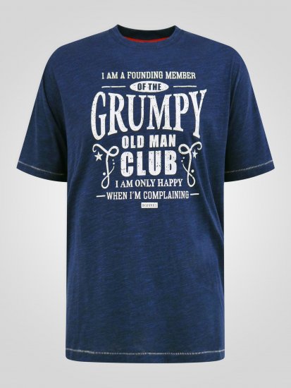 D555 Cooper Grumpy Old Man Printed T-Shirt Navy - T-shirts met opdruk - T-shirts met opdruk grote maten