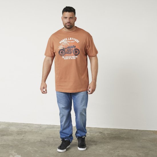 North Latitude 61118 T-Shirt Met Print Amberlight - T-shirts - Grote Maten T-shirts Heren