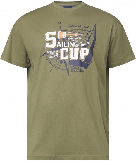 North Latitude 61119 T-Shirt Met Print Olijfgroen - T-shirts - Grote Maten T-shirts Heren