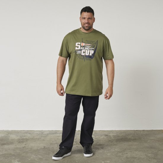 North Latitude 61119 T-Shirt Met Print Olijfgroen - T-shirts - Grote Maten T-shirts Heren