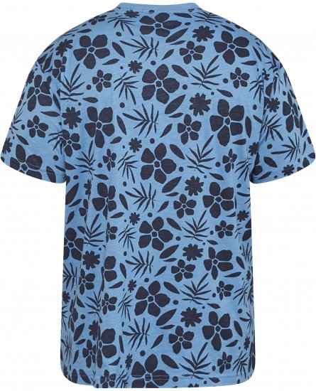 North Latitude 61123 All-Over Print T-Shirt Middenblauw - T-shirts - Grote Maten T-shirts Heren
