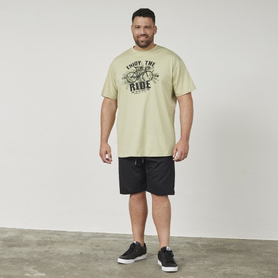 North Latitude 61315 T-Shirt Met Print Licht Stofgroen - T-shirts - Grote Maten T-shirts Heren