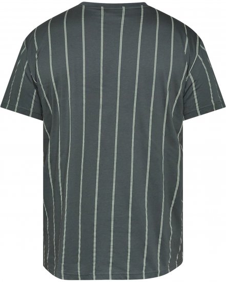 North Latitude 61319 Gestreept T-Shirt Donker Stofgroen - T-shirts - Grote Maten T-shirts Heren