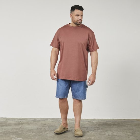 North Latitude 61320 T-Shirt Met Rugprint Cognacbruin - T-shirts - Grote Maten T-shirts Heren