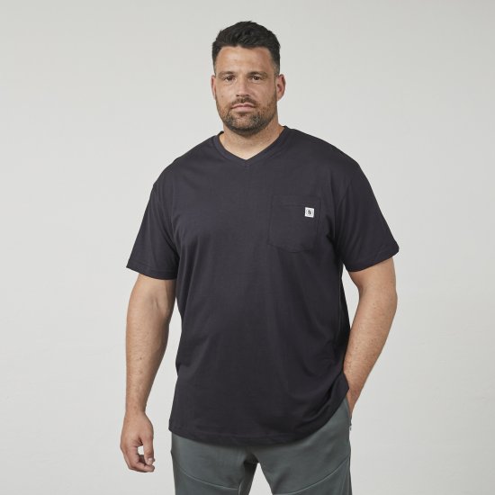 North Latitude 61322 V-Hals T-Shirt Zwart - T-shirts - Grote Maten T-shirts Heren