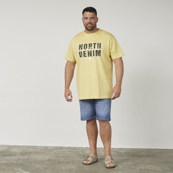 North Latitude 61335 T-Shirt Slub Met Print Maïs - T-shirts - Grote Maten T-shirts Heren