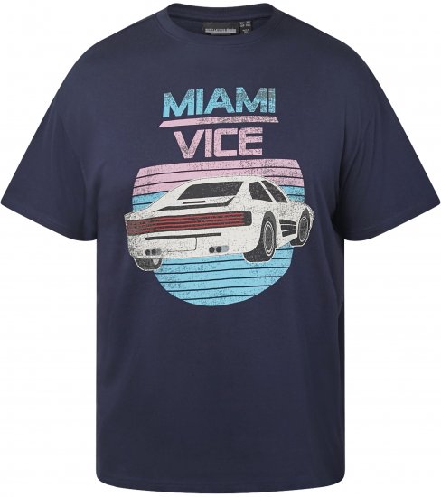 North Latitude 61351 MIAMI VICE T-Shirt Marineblauw - T-shirts - Grote Maten T-shirts Heren
