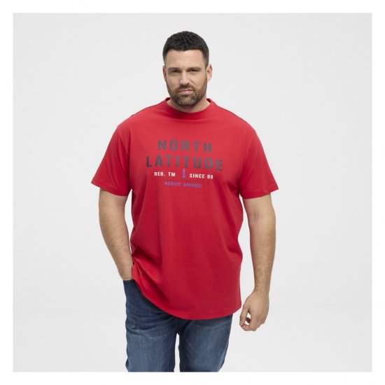 North Latitude Logo T-Shirt Red - T-shirts - Grote Maten T-shirts Heren