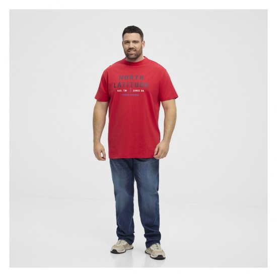 North Latitude Logo T-Shirt Red - T-shirts - Grote Maten T-shirts Heren