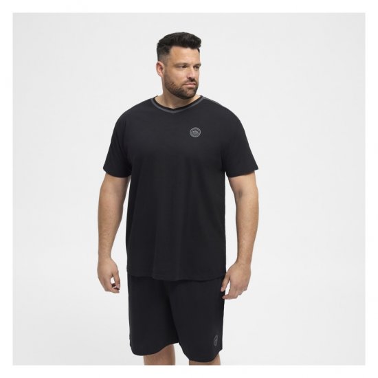 North Latitude Pyjama T-Shirt V-Neck Short Sleeve Black - Pyjama's en Loungewear - Grote Maten Pyjama Heren