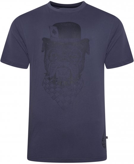 Kam Jeans 5794 Bulldog Printed T-Shirt Navy - T-shirts met opdruk - T-shirts met opdruk grote maten