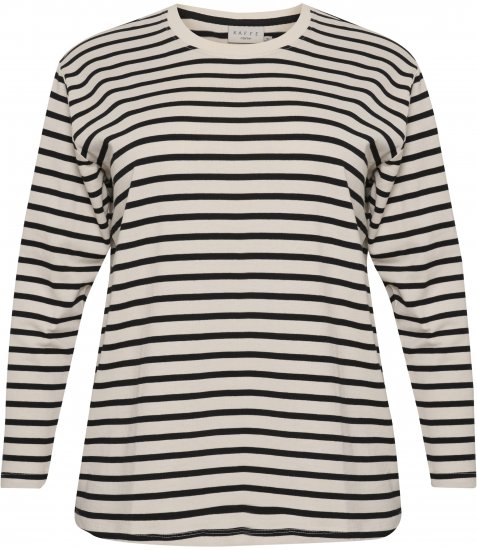 Kaffe Curve Winni Lange mouw T-shirt Antiek wit/Zwart streep - T-shirts - 