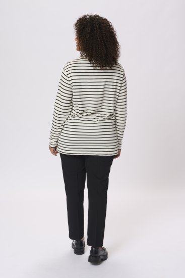 Kaffe Curve Winni Lange mouw T-shirt Antiek wit/Zwart streep - T-shirts - 