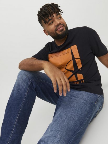 Jack & Jones Conrad T-Shirt Black - T-shirts - Grote Maten T-shirts Heren