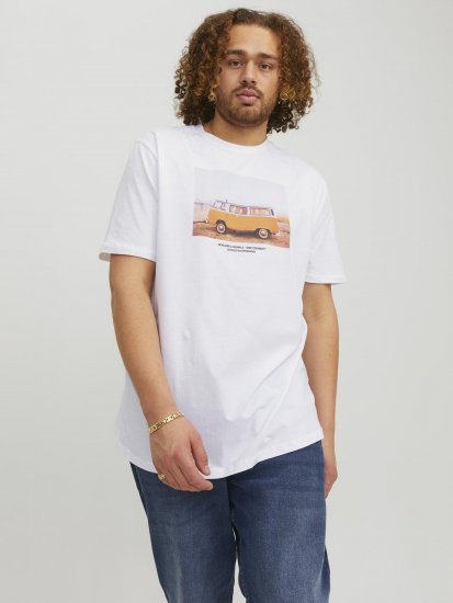 Jack & Jones Copenhagen Photo T-Shirt White - T-shirts - Grote Maten T-shirts Heren