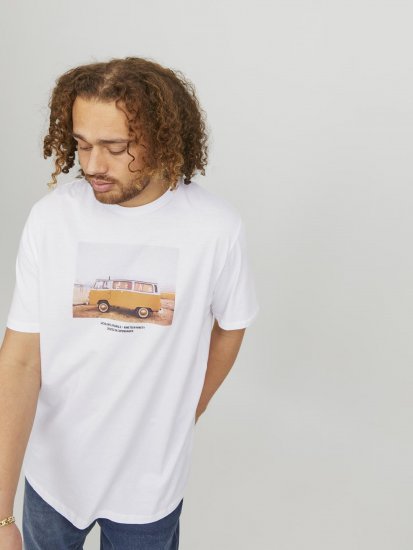 Jack & Jones Copenhagen Photo T-Shirt White - T-shirts - Grote Maten T-shirts Heren