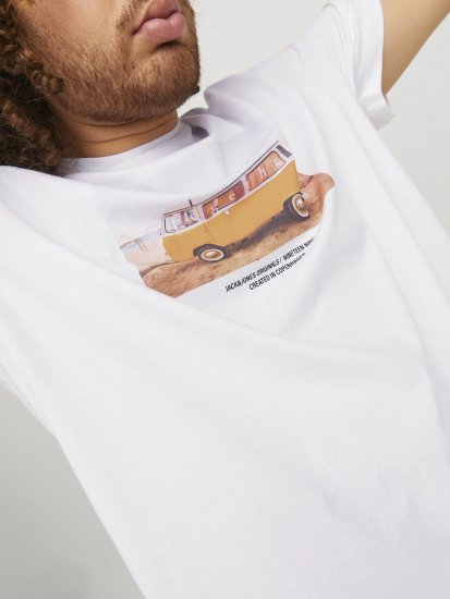 Jack & Jones Copenhagen Photo T-Shirt White - T-shirts - Grote Maten T-shirts Heren