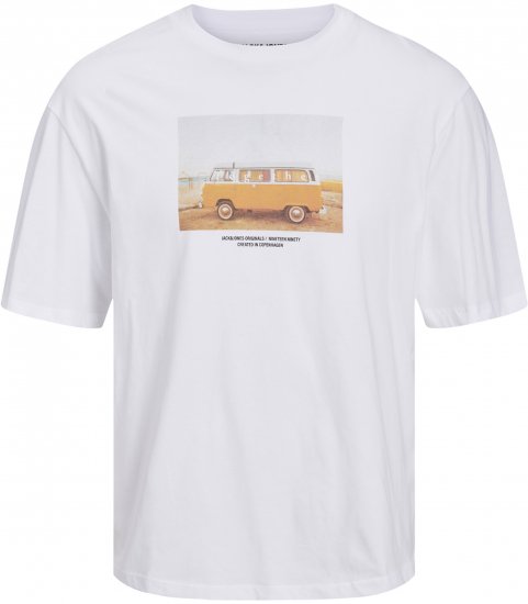 Jack & Jones Copenhagen Photo T-Shirt White - T-shirts - Grote Maten T-shirts Heren