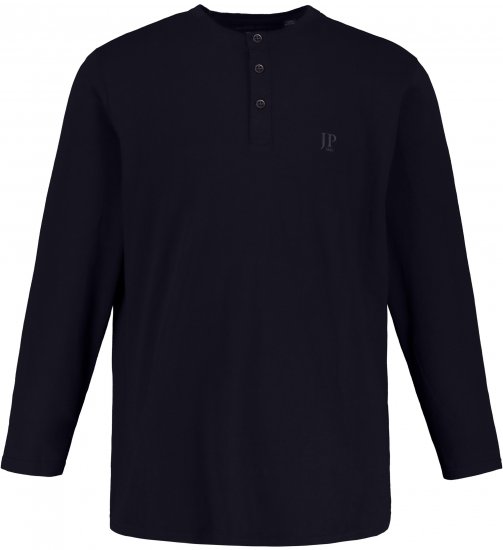 JP1880 Henley T-Shirt Long Sleeve Dark Navy TALL - HERENKLEDING MT-6XLT - Tall Kleding Heren