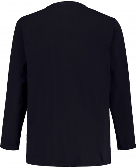 JP1880 Henley T-Shirt Long Sleeve Dark Navy TALL - HERENKLEDING MT-6XLT - Tall Kleding Heren
