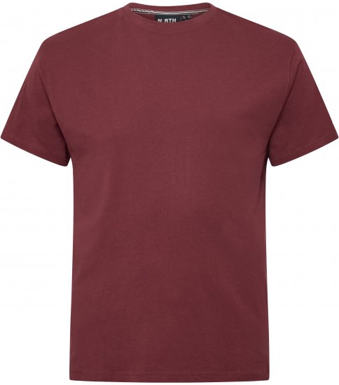 North Latitude T-Shirt O-Neck Bordeaux TALL - TALL T-shirts - Extra lange T-shirts voor heren
