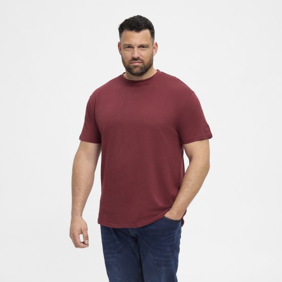 North Latitude T-Shirt O-Neck Bordeaux TALL - TALL T-shirts - Extra lange T-shirts voor heren