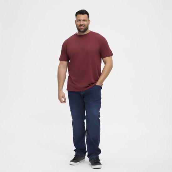 North Latitude T-Shirt O-Neck Bordeaux TALL - TALL T-shirts - Extra lange T-shirts voor heren