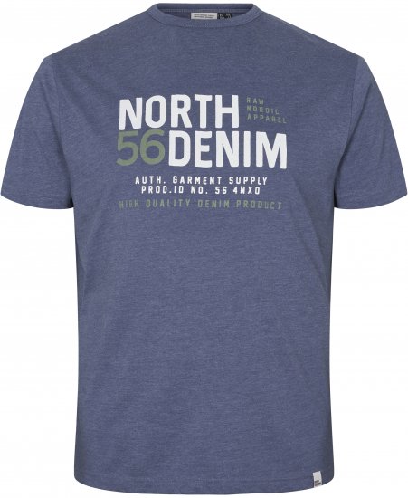North Latitude Denim Printed T-Shirt Blue Melange TALL - TALL T-shirts - TALL T-Shirts Heren