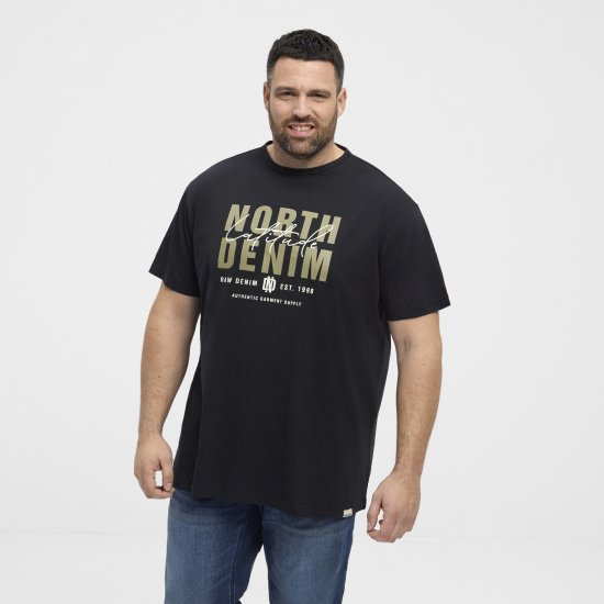 North Latitude Denim Printed Logo T-Shirt Black TALL - TALL T-shirts - TALL T-Shirts Heren