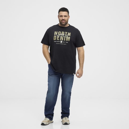 North Latitude Denim Printed Logo T-Shirt Black TALL - TALL T-shirts - TALL T-Shirts Heren
