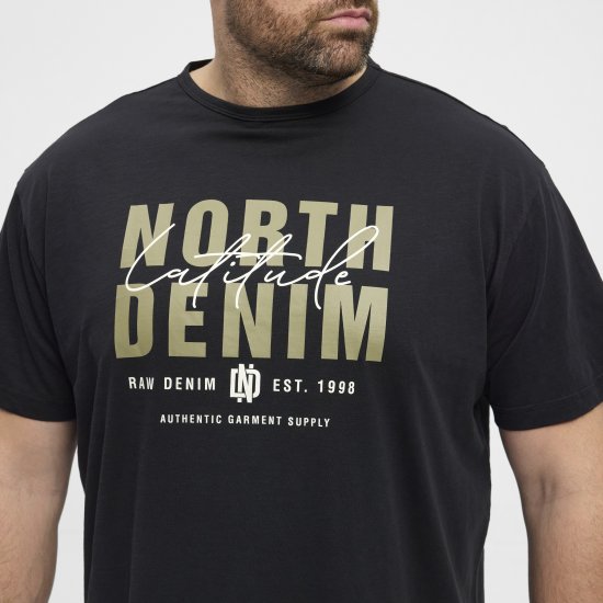 North Latitude Denim Printed Logo T-Shirt Black TALL - TALL T-shirts - TALL T-Shirts Heren