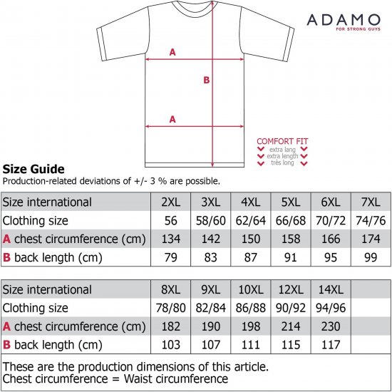 Adamo Motivshirt Comfort Fit College Grey - T-shirts - Grote Maten T-shirts Heren