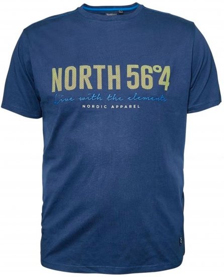 North Latitude 99865 Printed T-Shirt Blue - T-shirts met opdruk - T-shirts met opdruk grote maten