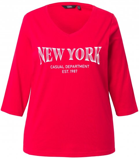 Ulla Popken City Name Graphic Tee Lychee - Bedrukte T-shirts voor dames - 
