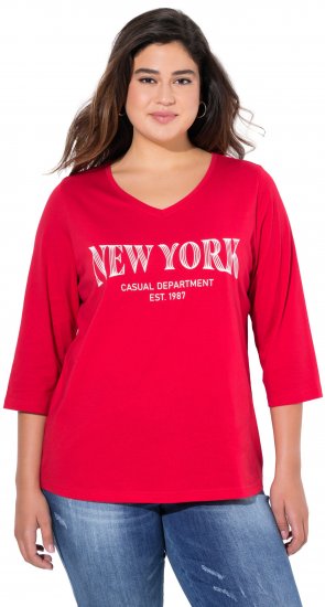 Ulla Popken City Name Graphic Tee Lychee - Bedrukte T-shirts voor dames - 